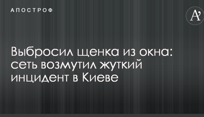 Выбросил щенка из окна: сеть возмутил жуткий инцидент в Киеве