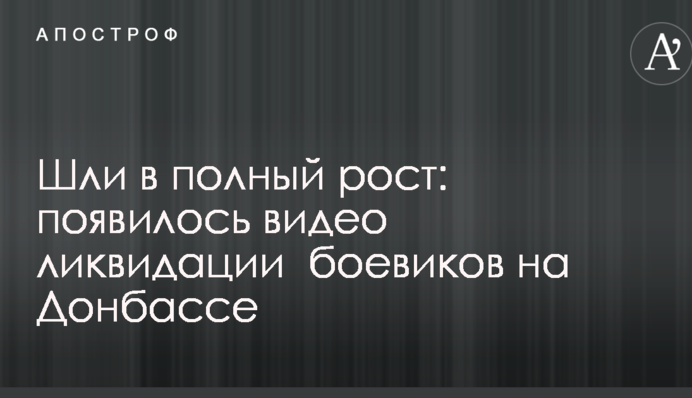 Йшли в повний зріст: з'явилося відео ліквідації бойовиків на Донбасі