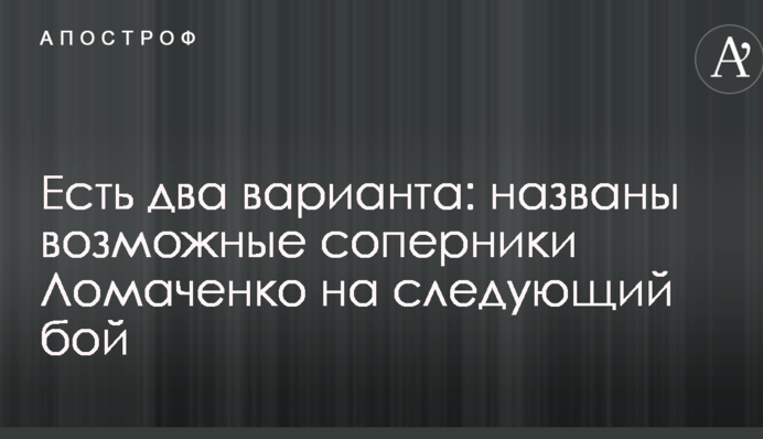 Є два варіанти: названо можливих суперників Ломаченка на наступний бій