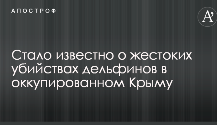 Стало известно о жестоких убийствах дельфинов в оккупированном Крыму