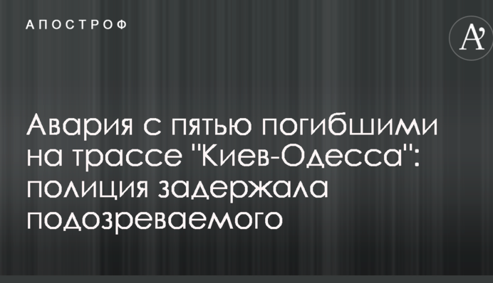 Авария с пятью погибшими на трассе "Киев-Одесса": полиция задержала подозреваемого