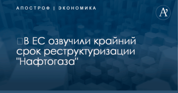 ​В ЕС озвучили крайний срок реструктуризации "Нафтогаза" - СМИ