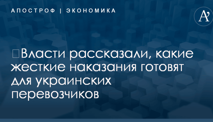 ​Власти рассказали, какие жесткие наказания готовят для украинских перевозчиков