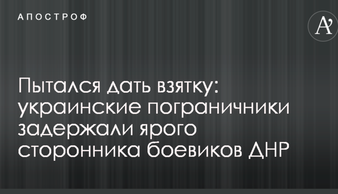 Намагався дати хабара: українські прикордонники затримали ярого прихильника бойовиків ДНР