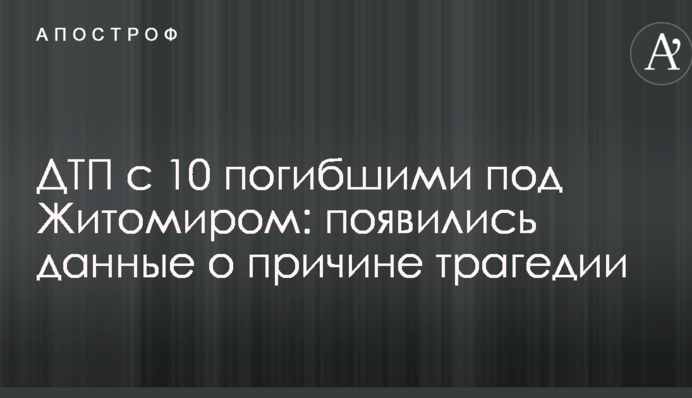 ДТП с 10 погибшими под Житомиром: появились данные о причине трагедии