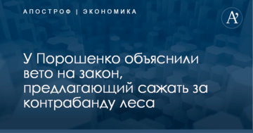 У Порошенко объяснили вето на закон, предлагающий сажать за контрабанду леса