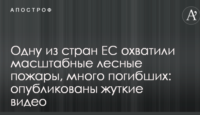 Одну из стран ЕС охватили масштабные лесные пожары, много погибших: опубликованы жуткие видео