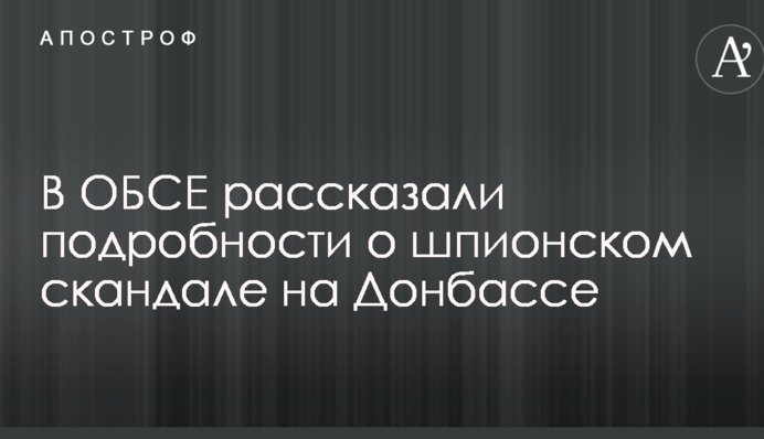 В ОБСЕ рассказали подробности о шпионском скандале на Донбассе