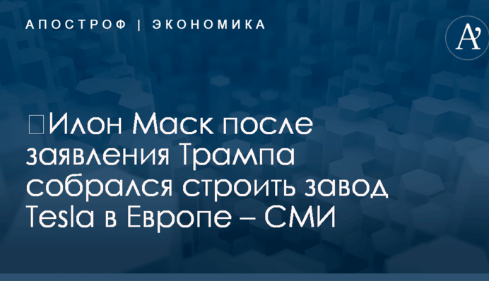 ​Илон Маск после заявления Трампа собрался строить завод Tesla в Европе – СМИ