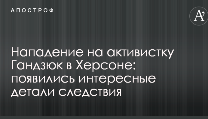 Напад на активістку Гандзюк в Херсоні: з'явилися цікаві деталі слідства