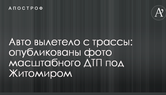 Авто вылетело с трассы: опубликованы фото масштабного ДТП под Житомиром