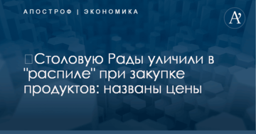 ​Столовую Рады уличили в "распиле" при закупке продуктов: названы цены