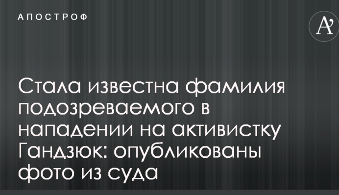 Стала известна фамилия подозреваемого в нападении на активистку Гандзюк: опубликованы фото из суда