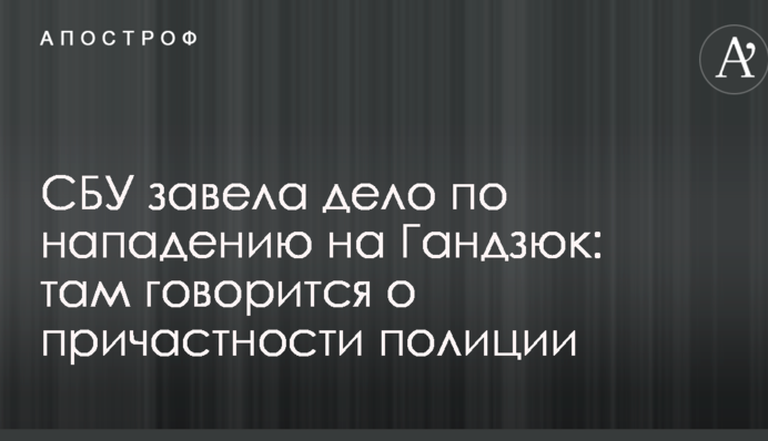 СБУ завела справу щодо нападу на Гандзюк: там йдеться про причетність поліції