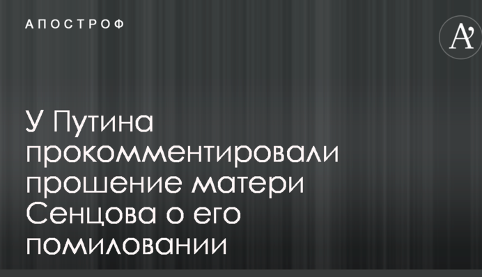 У Путина прокомментировали прошение матери Сенцова о его помиловании