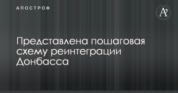 Представлена пошаговая схему реинтеграции Донбасса