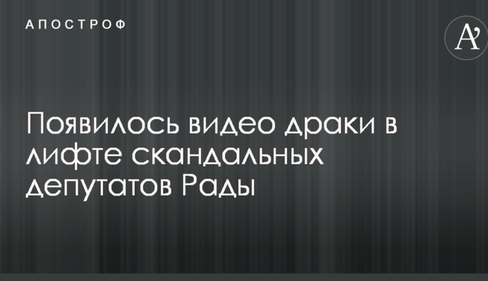 Появилось видео драки в лифте скандальных депутатов Рады