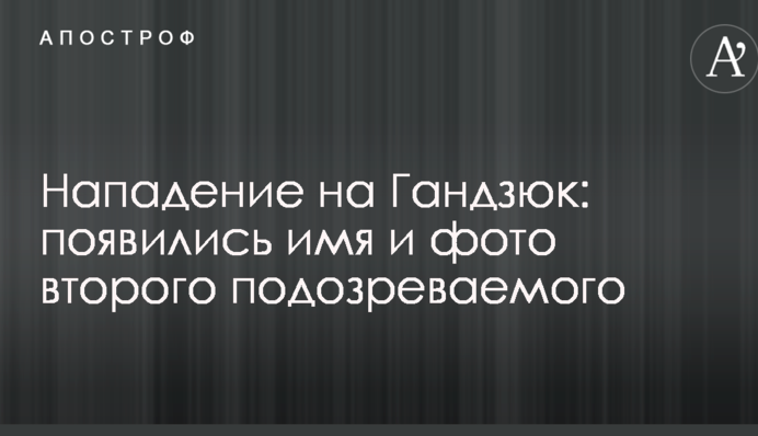 Напад на Гандзюк: з'явилися ім'я та фото другого підозрюваного