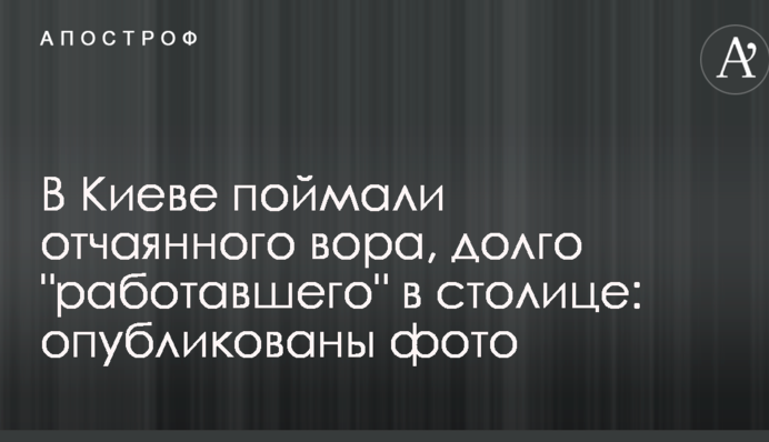 В Киеве поймали отчаянного вора, долго 