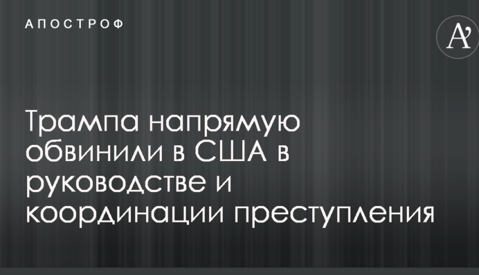 Трампа напрямую обвинили в США в руководстве и координации преступления