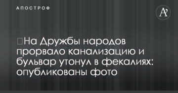 На Дружби народів прорвало каналізацію і бульвар потонув у фекаліях: опубліковано фото