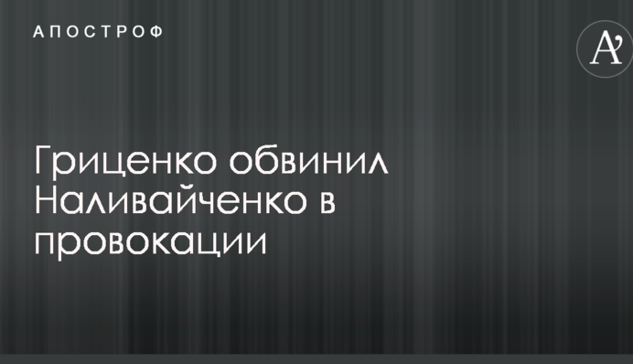 Гриценко звинуватив Наливайченка у провокації