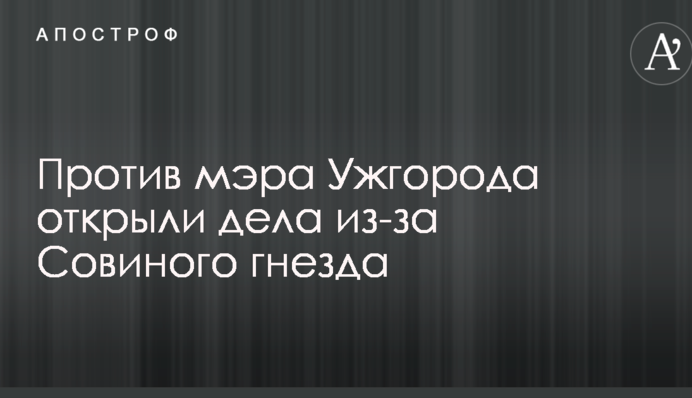 Проти мера Ужгорода відкрили справи через Совине гніздо