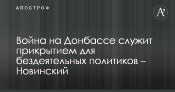 Війна на Донбасі служить прикриттям для бездіяльних політиків - Новинський