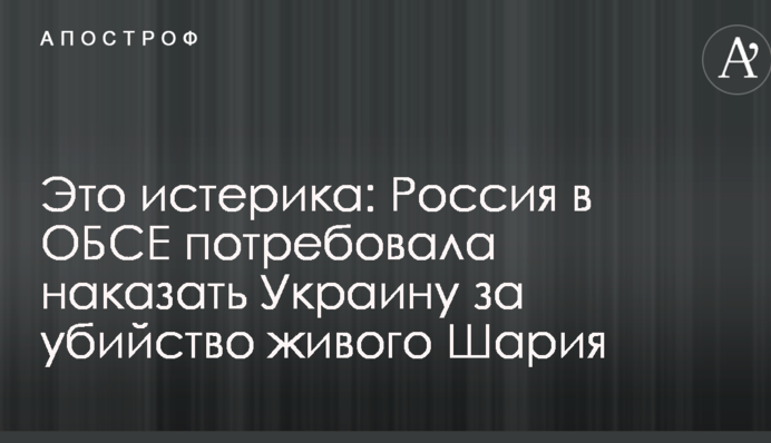 Це істерика: Росія в ОБСЄ зажадала покарати Україну за вбивство живого Шарія