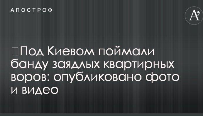 ​Під Києвом упіймали банду завзятих квартирних злодіїв: опубліковано фото і відео