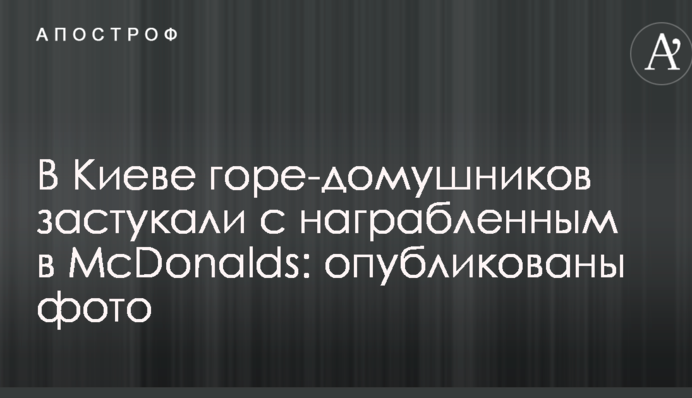 У Києві горе-домушників застукали з награбованим в McDonalds: опубліковано фото