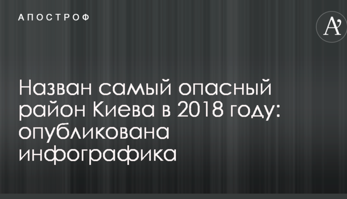 ​Названо найнебезпечніший район Києва в 2018 році: опублікована інфографіка