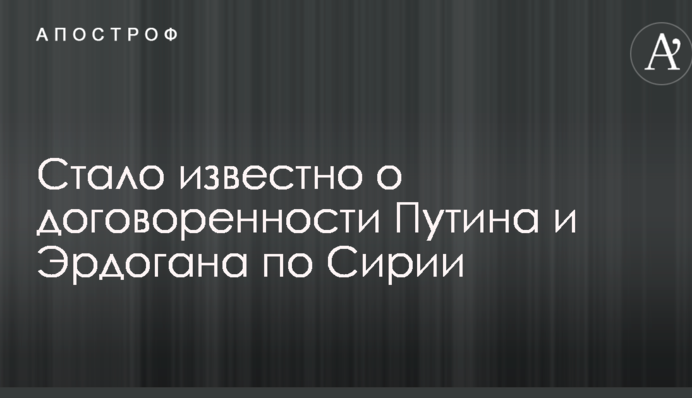 Стало известно о договоренности Путина и Эрдогана по Сирии