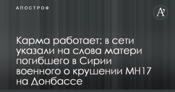 Карма працює: в мережі вказали на слова матері загиблого в Сирії військового про катастрофу MH17 на Донбасі