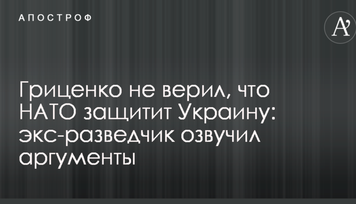 Гриценко не вірив, що НАТО захистить Україну: екс-розвідник проаналізував аргументи політика