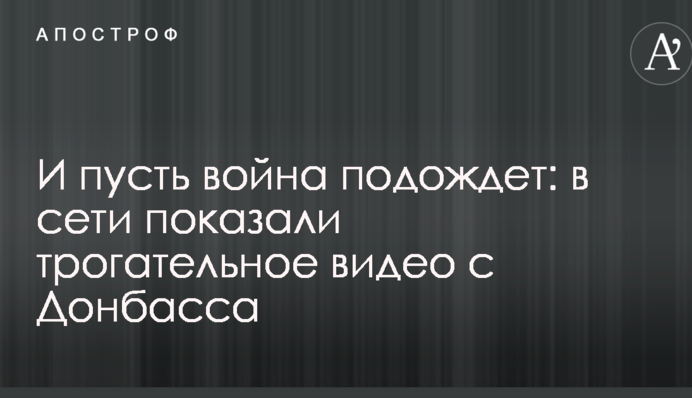 И пусть война подождет: в сети показали трогательное видео с Донбасса