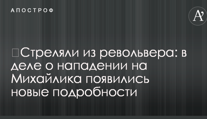 ​Стріляли з револьвера: у справі про напад на Михайлика з'явилися нові подробиці