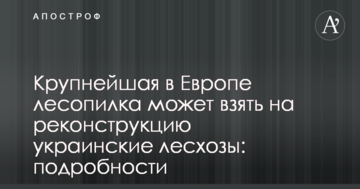 Крупнейшая в Европе лесопилка может взять на реконструкцию украинские лесхозы: подробности
