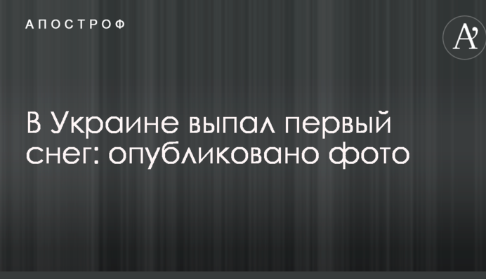 В Украине выпал первый снег: опубликовано фото