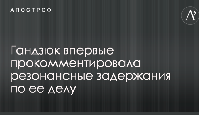 Гандзюк впервые прокомментировала резонансные задержания по ее делу