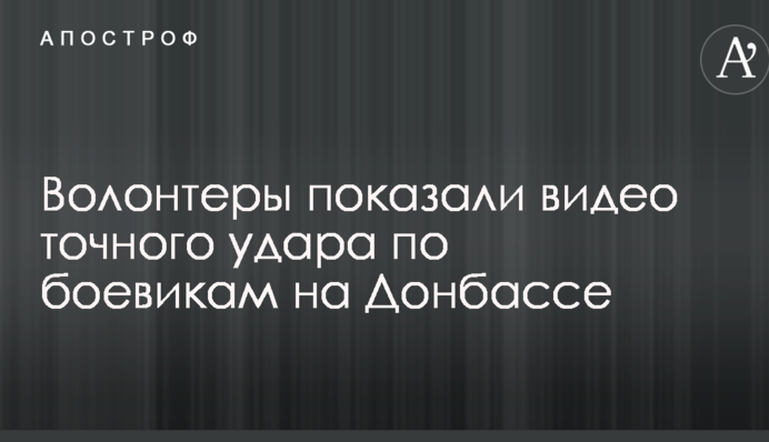 Волонтеры показали видео точного удара по боевикам на Донбассе