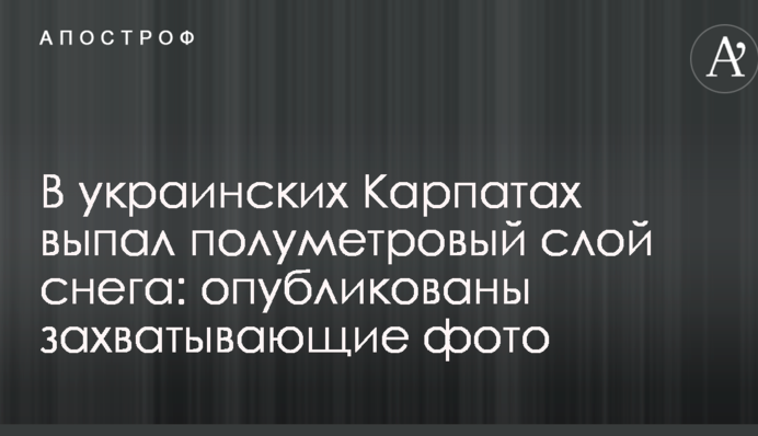В українських Карпатах випав півметровий шар снігу: опубліковано захоплюючі фото