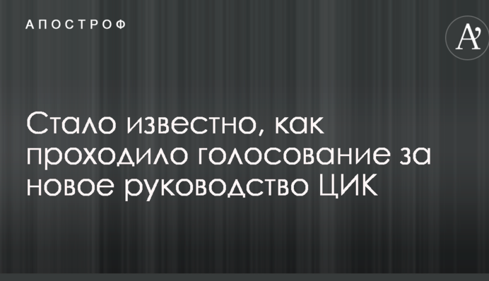 Стало відомо, як проходило голосування за нове керівництво ЦВК