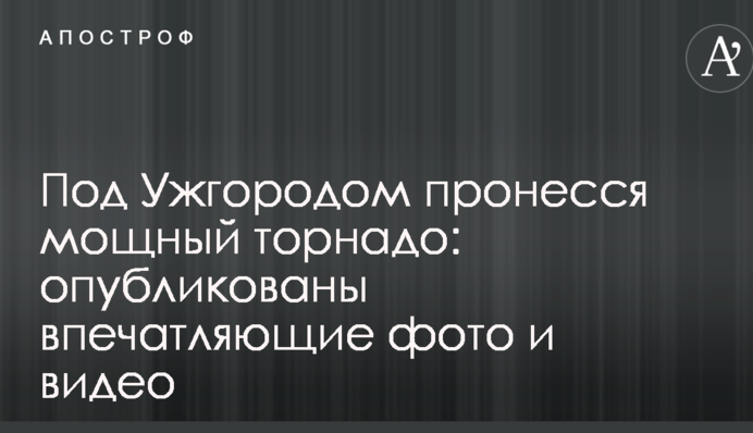 Под Ужгородом пронесся мощный торнадо: опубликованы впечатляющие фото и видео