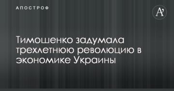 Тимошенко задумала трирічну революцію в економіці України