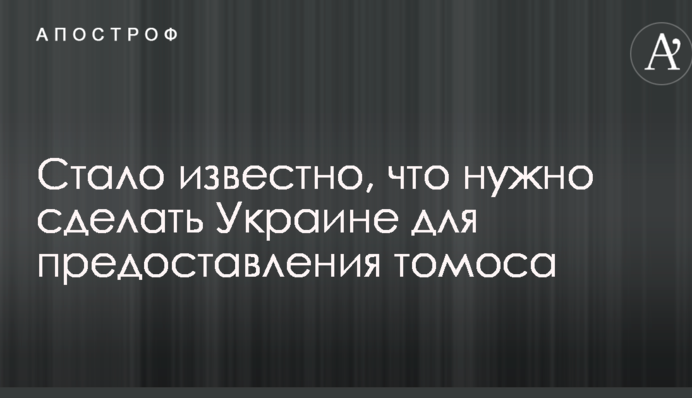Стало известно, что нужно сделать Украине для предоставления томоса