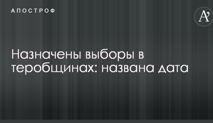 Призначені вибори в тергромадах: названа дата