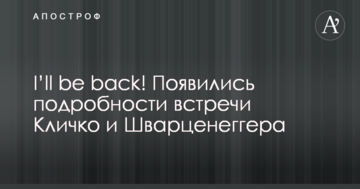 I'll be back! З'явилися подробиці зустрічі Кличко і Шварценеггера