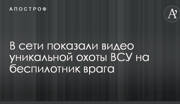 В сети показали видео уникальной охоты ВСУ на беспилотник врага