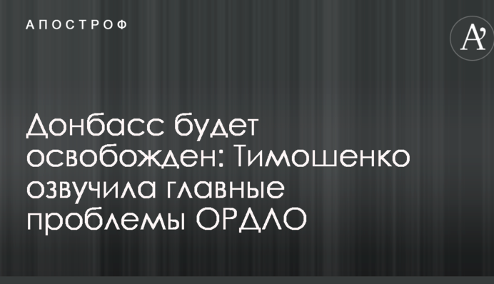 Донбас буде звільнено: Тимошенко озвучила головні проблеми ОРДЛО